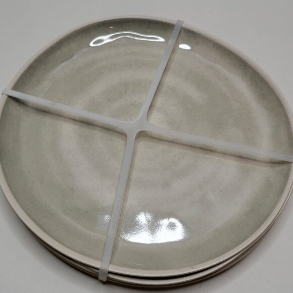 Hearth & Hand 9" Melamine Bamboo Plates Gray Natural Cream 4 Dinner Salad Plates - Picture 1 of 6